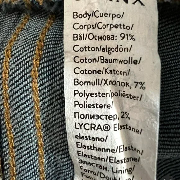 SPANX High Rise Pull-On Flare Midnight Dark Wash Jeans Size L - Picture 16 of 16